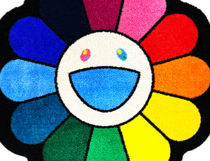 TAKASHI MURAKAMI 'Flowers' (2022) Floor Rug/Mat (rainbow) - Signari Gallery 