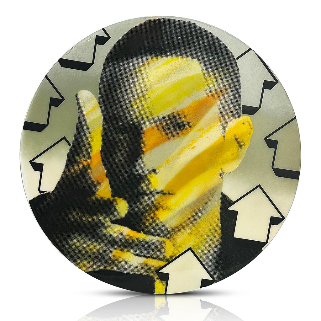TAVAR ZAWACKI 'Cut the Record: Eminem' (2014) Mixed Media on Wood Panel - Signari Gallery 