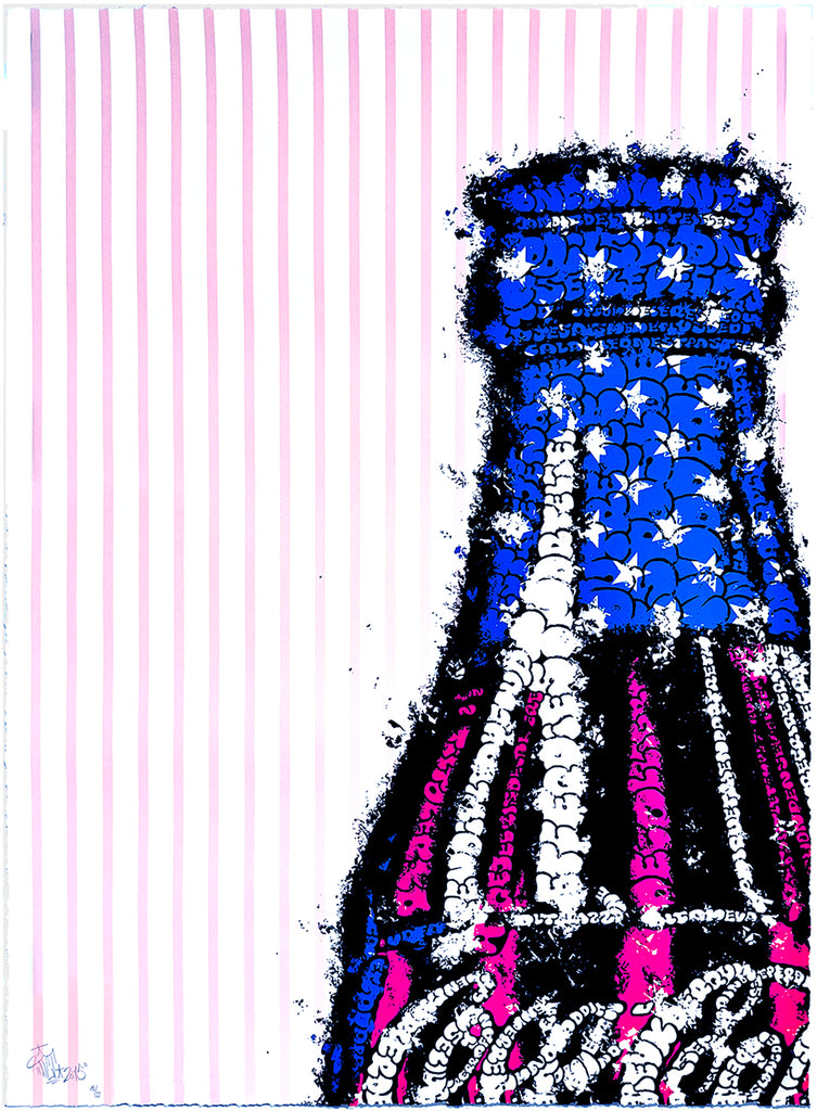 TILT 'Coke' (2015) Screen Print (pink lines) (#18)