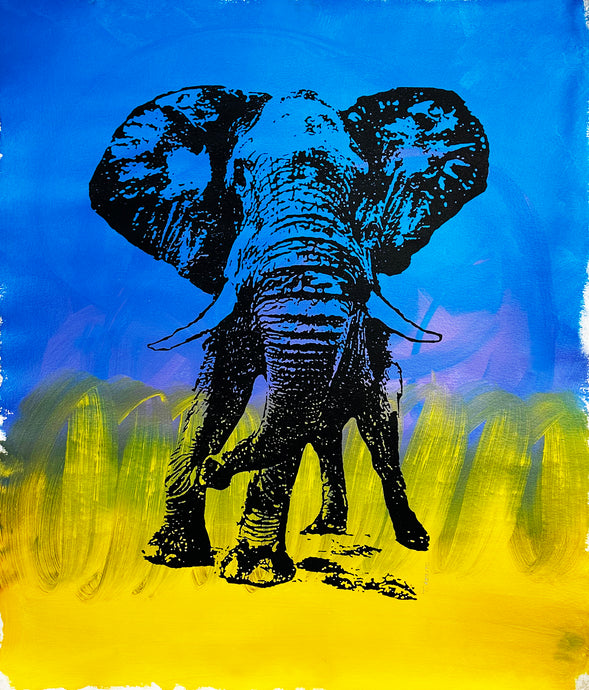 TONY AZZITO 'Elephant' (2015) Original Pop Art on Canvas