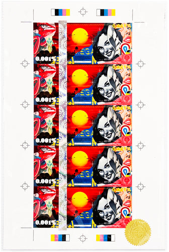 TRISTAN EATON 'Slices' (2022) Rare Full Uncut Sheet of 5 - Signari Gallery 
