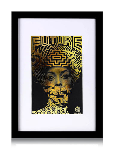 TRISTAN EATON 'Strange Future' (2019) Framed Gold Foil Print - Signari Gallery 