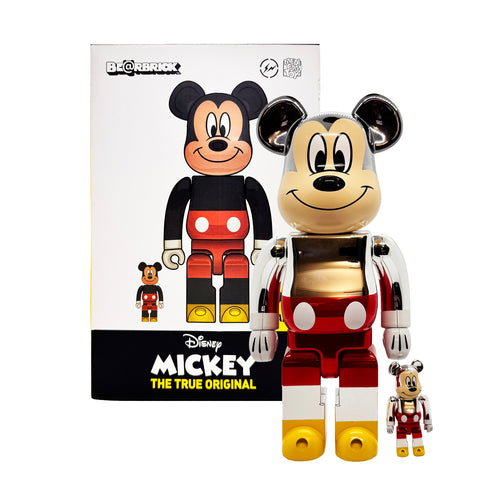UNDEFEATED x Be@rbrick 'True Original' (2018) Designer Art Figure Set (chrome)