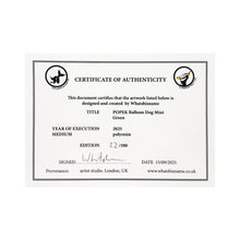 Load image into Gallery viewer, WHATSHISNAME &#39;POPek Mini&#39; (2025) Resin Balloon Dog Figure (green)