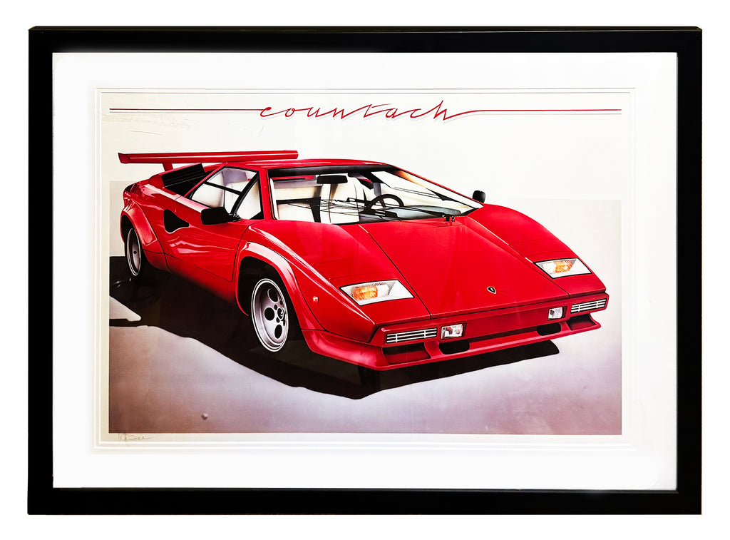 WOLFGANG KUZEL 'Lamborghini Countach' (1982) Custom Framed Lithograph* - Signari Gallery 