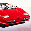 WOLFGANG KUZEL 'Lamborghini Countach' (1982) Custom Framed Lithograph* - Signari Gallery 