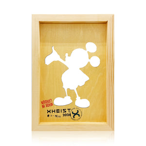 XHEIST 'Copyright Violation' (2024) Laser-Cut UV-Print on Wood