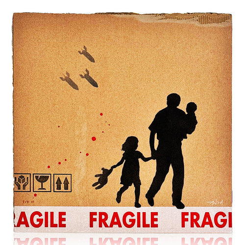 ZEDSY 'Fragile' (2024) Hand-Painted Multiple on Cardboard