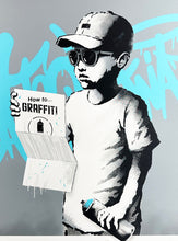 Load image into Gallery viewer, ZEDSY &#39;How to Graffiti&#39; (aqua) Screen Print - Signari Gallery 