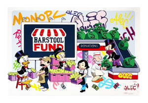 ALEC MONOPOLY 'Barstool Fund' Screen Print (#848)