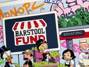 ALEC MONOPOLY 'Barstool Fund' Screen Print (#848)