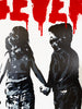 ALESSIO B '4 Ever' (white/red) Hand-Finished Screen Print (AP) - Signari Gallery 