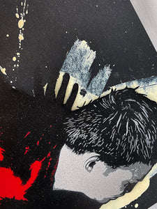 ALIAS 'Icarus' (black) Hand-Painted Stencil on Paper
