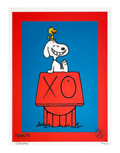 Load image into Gallery viewer, ANDRÉ SARAIVA &#39;Snoopy and Woodstock on Red House&#39; Screen Print