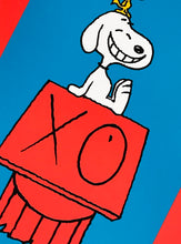 Load image into Gallery viewer, ANDRÉ SARAIVA &#39;Snoopy and Woodstock on Red House&#39; Screen Print