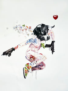ANTONY MICALLEF 'Uzi Lover I' Rare Framed Offset Lithograph - Signari Gallery 
