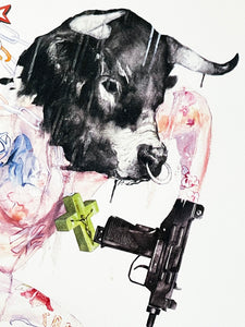 ANTONY MICALLEF 'Uzi Lover I' Rare Framed Offset Lithograph - Signari Gallery 