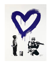 Load image into Gallery viewer, ARMANDO CHAINSAWHANDS &#39;Soldier of Love&#39; (purple) Screen Print - Signari Gallery 