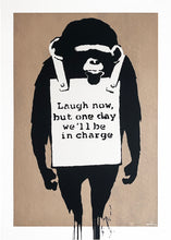 Load image into Gallery viewer, BANKSY (after) &#39;Laugh Now&#39; (brown) Screen Print (33)