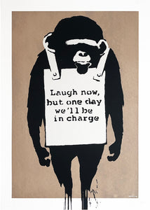 BANKSY (after) 'Laugh Now' (brown) Screen Print (33)