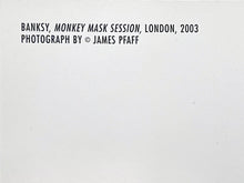 Load image into Gallery viewer, BANKSY &#39;Monkey Mask Session&#39; Framed Original Postcard