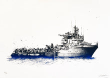 Load image into Gallery viewer, BRUSK &#39;SOS Mediterannee&#39; (blue/black) Giclée Print - Signari Gallery 