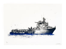 Load image into Gallery viewer, BRUSK &#39;SOS Mediterannee&#39; (blue/black) Giclée Print - Signari Gallery 