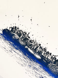 BRUSK 'SOS Mediterannee' (blue/black) Giclée Print - Signari Gallery 