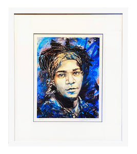 C215 'Blue Basquiat XL' Custom Framed Giclée Print