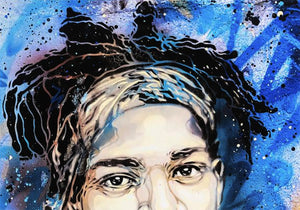 C215 'Blue Basquiat XL' Custom Framed Giclée Print