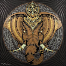 Load image into Gallery viewer, CHRIS SAUNDERS &#39;Elephant Mandala&#39; Screen Print