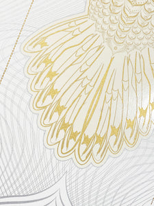 CHRIS SAUNDERS 'White Owlage' Screen Print Framed