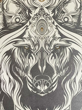 Load image into Gallery viewer, CHRIS SAUNDERS &#39;White Wolf Mandala&#39; Screen Print