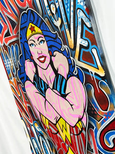 DOPEDOUT M 'Wonder Woman: Only Love...' Original on Canvas