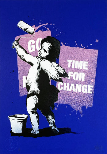 EELUS 'Cheeky Cherub (Time for Change)' HPM on Paper