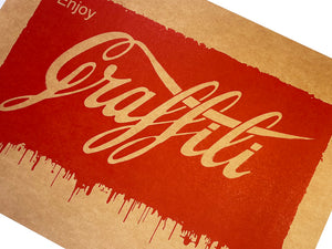 ERNEST ZACHAREVIC 'Enjoy Graffiti' (kraft) Rare Screen Print - Signari Gallery 