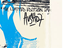 Load image into Gallery viewer, HUSH &#39;Luv Your Vinyl&#39; (blue) Screen Print (#36) - Signari Gallery 