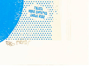HUSH 'Luv Your Vinyl' (blue) Screen Print (#36) - Signari Gallery 