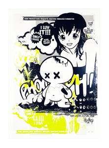 HUSH 'Luv Your Vinyl' (green) Screen Print (1) - Signari Gallery 