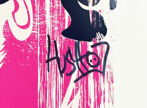HUSH 'Luv Your Vinyl' (pink) Screen Print (#1) - Signari Gallery 