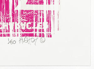 HUSH 'Luv Your Vinyl' (pink) Screen Print (#1) - Signari Gallery 