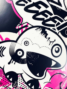 HUSH 'Luv Your Vinyl' (pink) Screen Print (#43) - Signari Gallery 