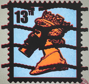 JAMES CAUTY 'Stamps of Mass Dissent' (blue) Screen Print