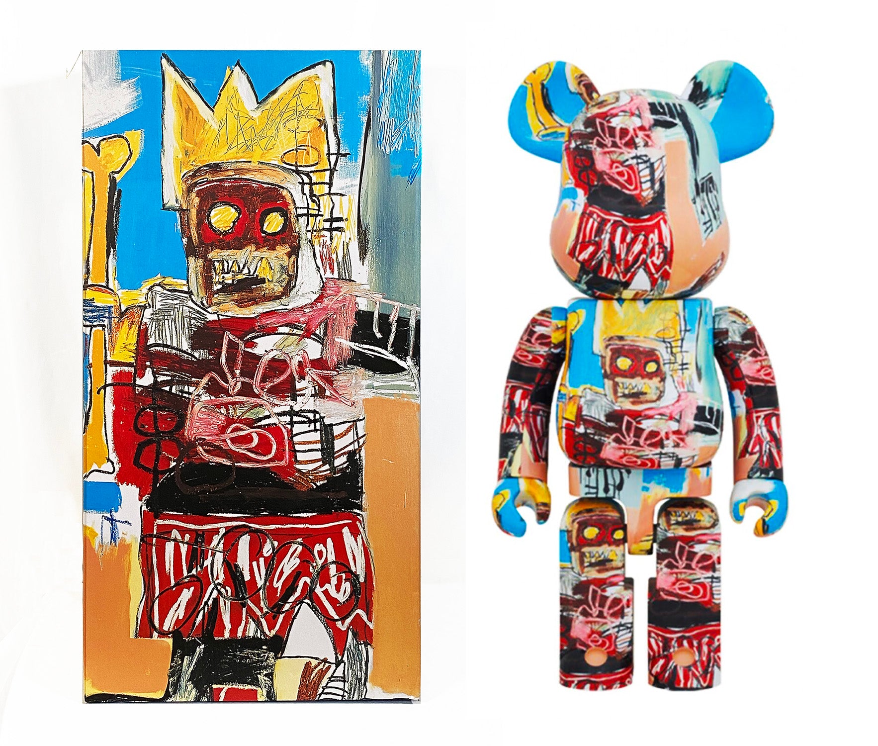 JEAN-MICHEL BASQUIAT x Be@rbrick 'Yellow Crown and Bone' 1000% Art Figure