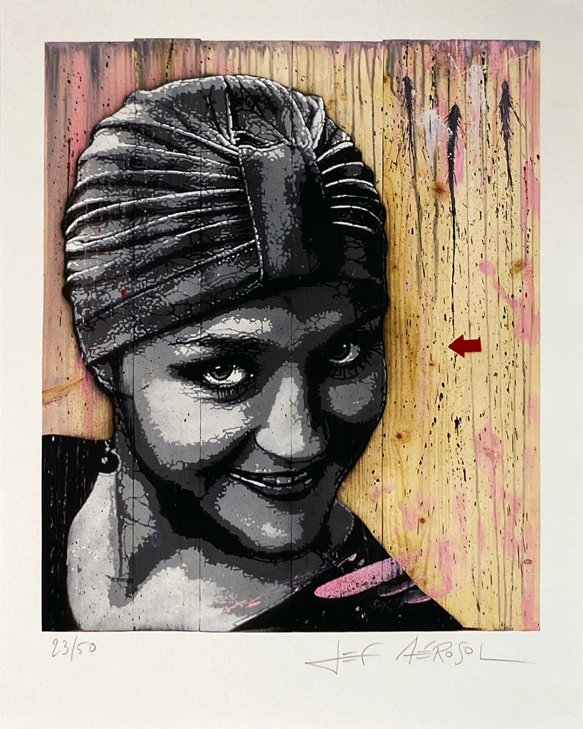 JEF AEROSOL 'Bonnet Rose' Giclée Print - Signari Gallery 