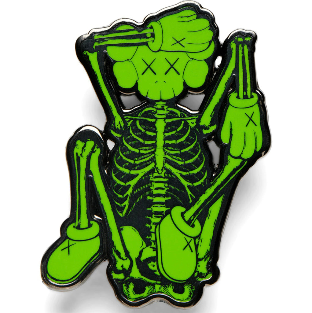 KAWS x NGV 'Skeleton' (green) Enamel Pin