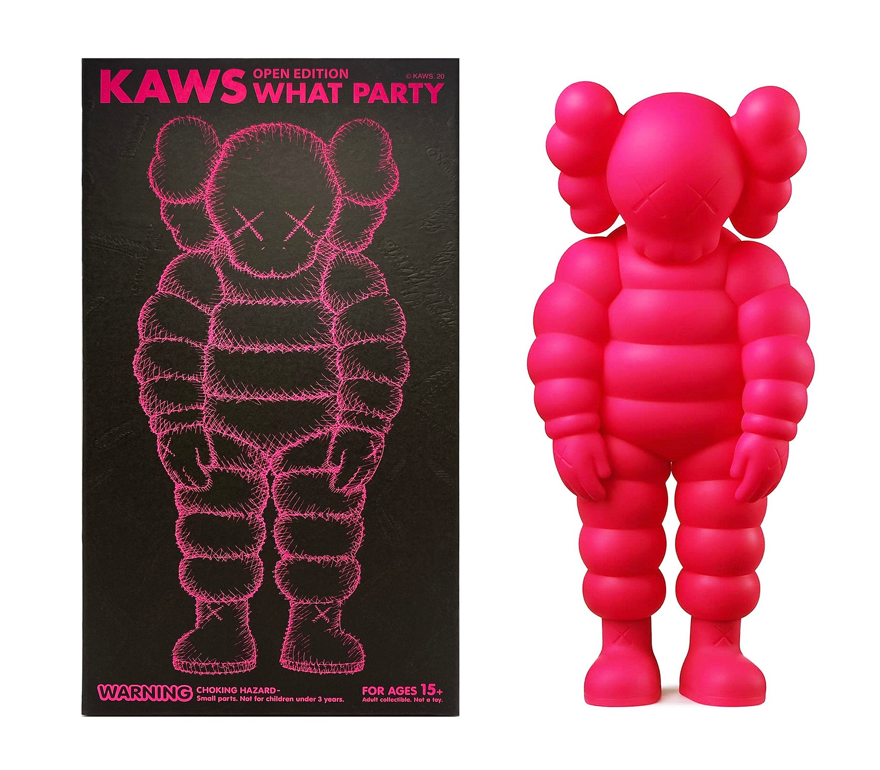 KAWS X Medicom Toy 'What Party' (pink) Vinyl Art Figure | Signari