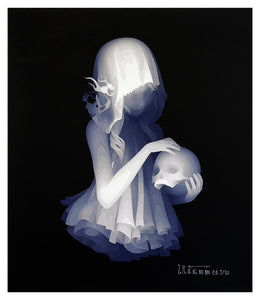 KAZUKI TAKAMATSU 'Memory of Girl with Skull' Giclée on Canvas - Signari Gallery 