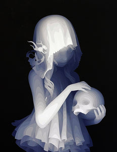 KAZUKI TAKAMATSU 'Memory of Girl with Skull' Giclée on Canvas - Signari Gallery 