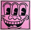 KEITH HARING '3-Eyed Face' (pink) Offset Lithograph - Signari Gallery 